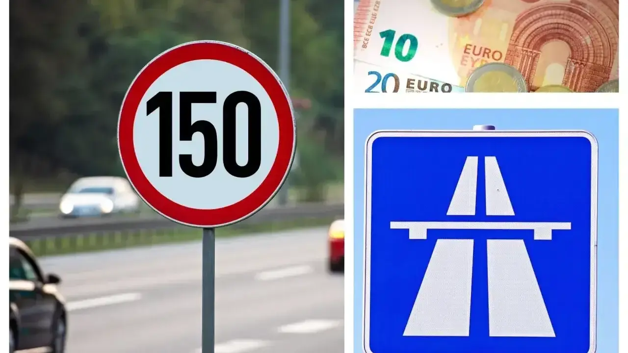 Znak ograniczenia prędkości 150, autostrada i euro. Poznaj ograniczenia prędkości Czechy i koszty podróży.