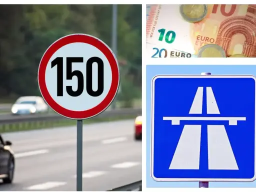 Znak ograniczenia prędkości 150, autostrada i euro. Poznaj ograniczenia prędkości Czechy i koszty podróży.
