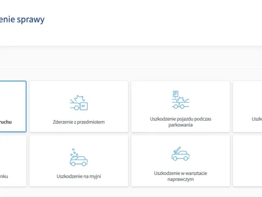 Wybierz przyczynę szkody, aby zgłosić ją w PZU. Sprawdź, ile czasu na zgłoszenie szkody PZU masz w swojej sytuacji.