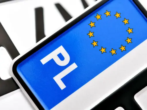 Tablica rejestracyjna PL z gwiazdkami UE. Brak tablicy rejestracyjnej grozi mandatem.