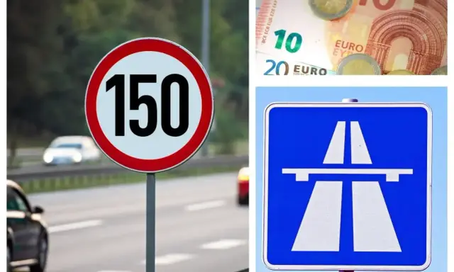 Znak ograniczenia prędkości 150, autostrada i euro. Poznaj ograniczenia prędkości Czechy i koszty podróży.